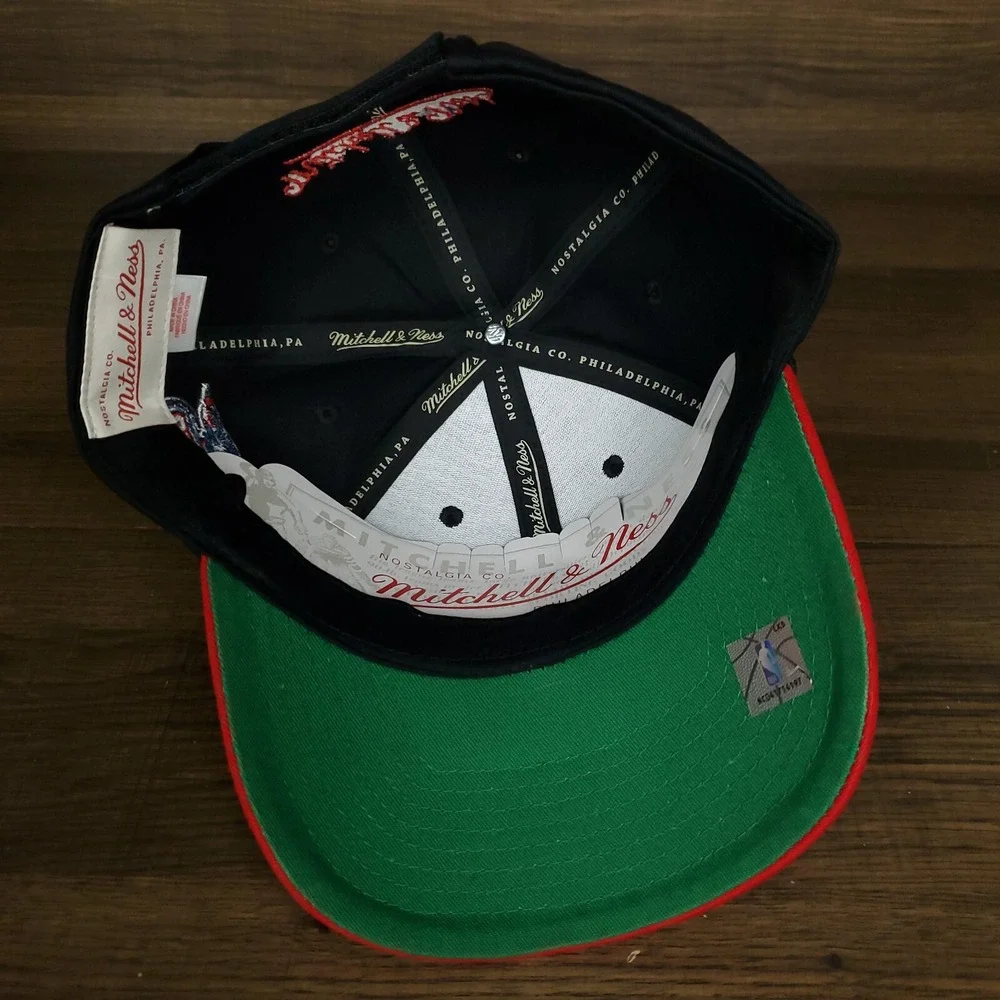 Houston‎ Rockets Mitchell & Ness NBA Dad Hat Cap Script 3D Logo Black Red NWT